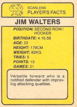 1981 Scanlens #126 Jim Walters Back